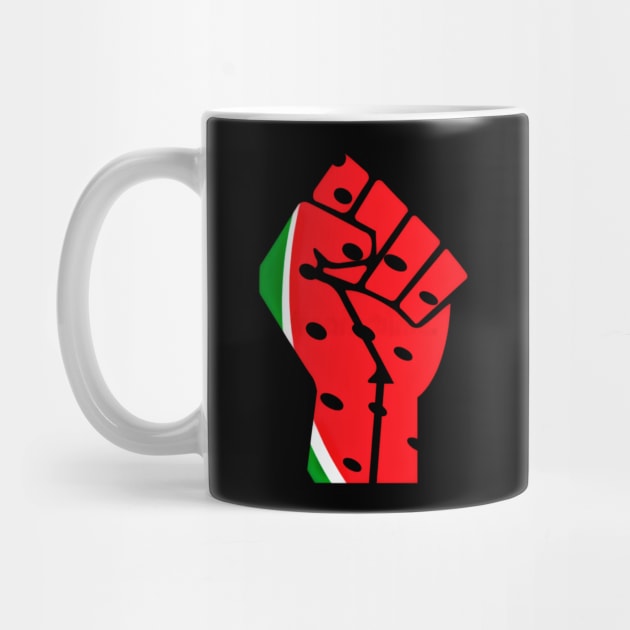 Watermelon Palestine Black Power Fist- Left Side - Back by SubversiveWare